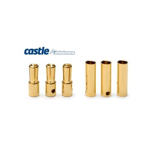 Castle Creations 4mm Bullet Connectors 3pairs 75A - CC-BULLET-4MM