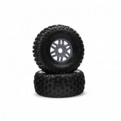 ARRMA 1/8 dBoots Fortress Front/Rear 2.4/3.3 Pre-Mounted Tires 17mm Hex Gunmetal (2)