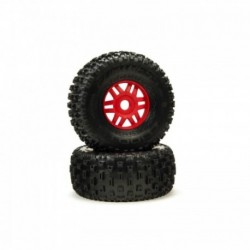 ARRMA 1/8 dBoots Fortress Front/Rear 2.4/3.3 Pre-Mounted Tires 17mm Hex Red (2)
