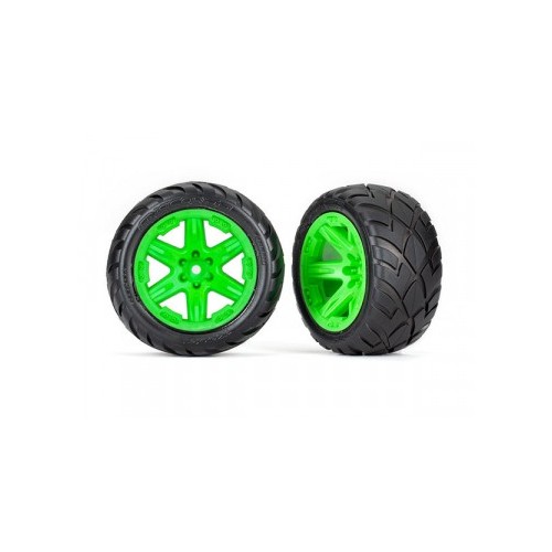 Traxxas 6775G Tires & Wheels Anaconda/RXT Green 2,8" 4WD, 2WD Front (TSM-Rated)(2)