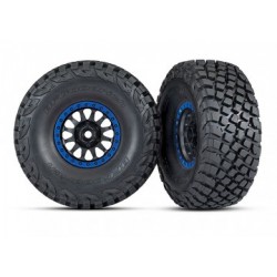 Traxxas 8474X Tires & Wheels Baja KR3/Method Race Black-Blue (2) UDR