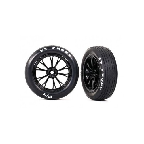 Traxxas 9474 Tires & Wheels Front Black (2) Drag Slash