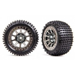 Traxxas 2470T Tires & Wheels Alias Medium / Black Chrome 2.2 Rear (2)