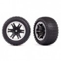 Traxxas 3772X Tires & Wheels Alias / RXT Black w. Chrome Ring 2,8 Rear (TSM-Rated) (2)