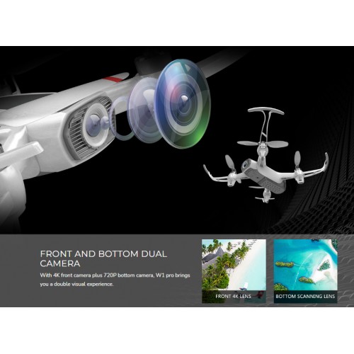 Syma W1 Pro - kameradrone m. GPS, 2 x kamera, HD, Optical flow, follow me m.v.