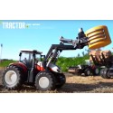 Fjernstyret traktor med løfter til f.eks. halmballer