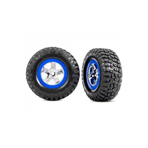 Traxxas 5867A Tires & Wheels, BFGoodrich/SCT Chrome-Blue 4WD/2WD Rear (2)