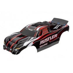 Traxxas 3750 Body Rustler 2WD Red & Black Painted