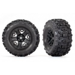 TRX3778 Tires & Wheels Sledgehammer/ Black 2.8 TSM Electric Rear