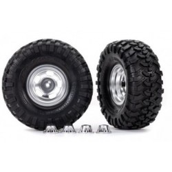 TRX8159 Tires & Wheels 2.2 Canyon Trail / Satin Chrome w/ Center Caps (Requires TRX8255A)