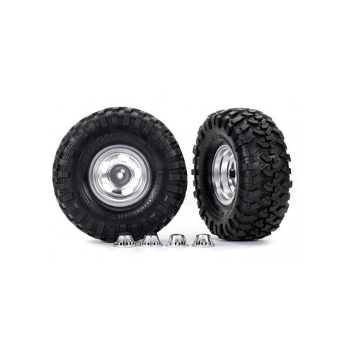 TRX8159 Tires & Wheels 2.2 Canyon Trail / Satin Chrome w/ Center Caps (Requires TRX8255A)
