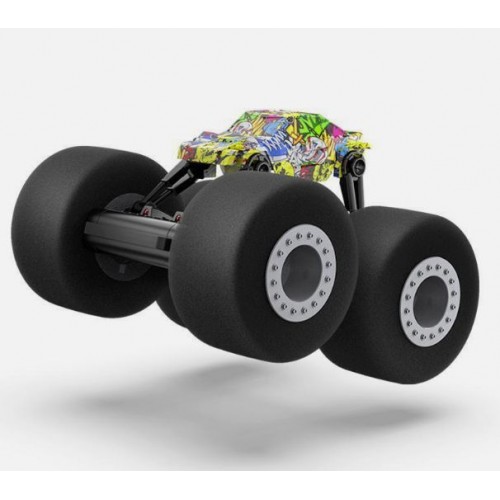 Vild fjernstyret stunt Monster bil med store dæk - inkl. batteri og lader