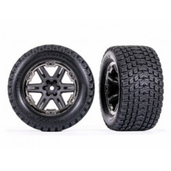 Tires & Wheels Talon EXT/ RXT Gray - Black Chrome 2.8 4WD TSM (2)