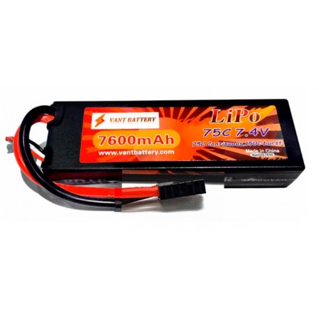 2S 7600mAh 75c LiPo batteri, Tplug