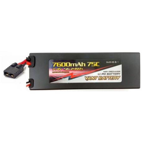 LiPo 3s 11,1V 7600mAh 75c - TRX stik - Hardcase