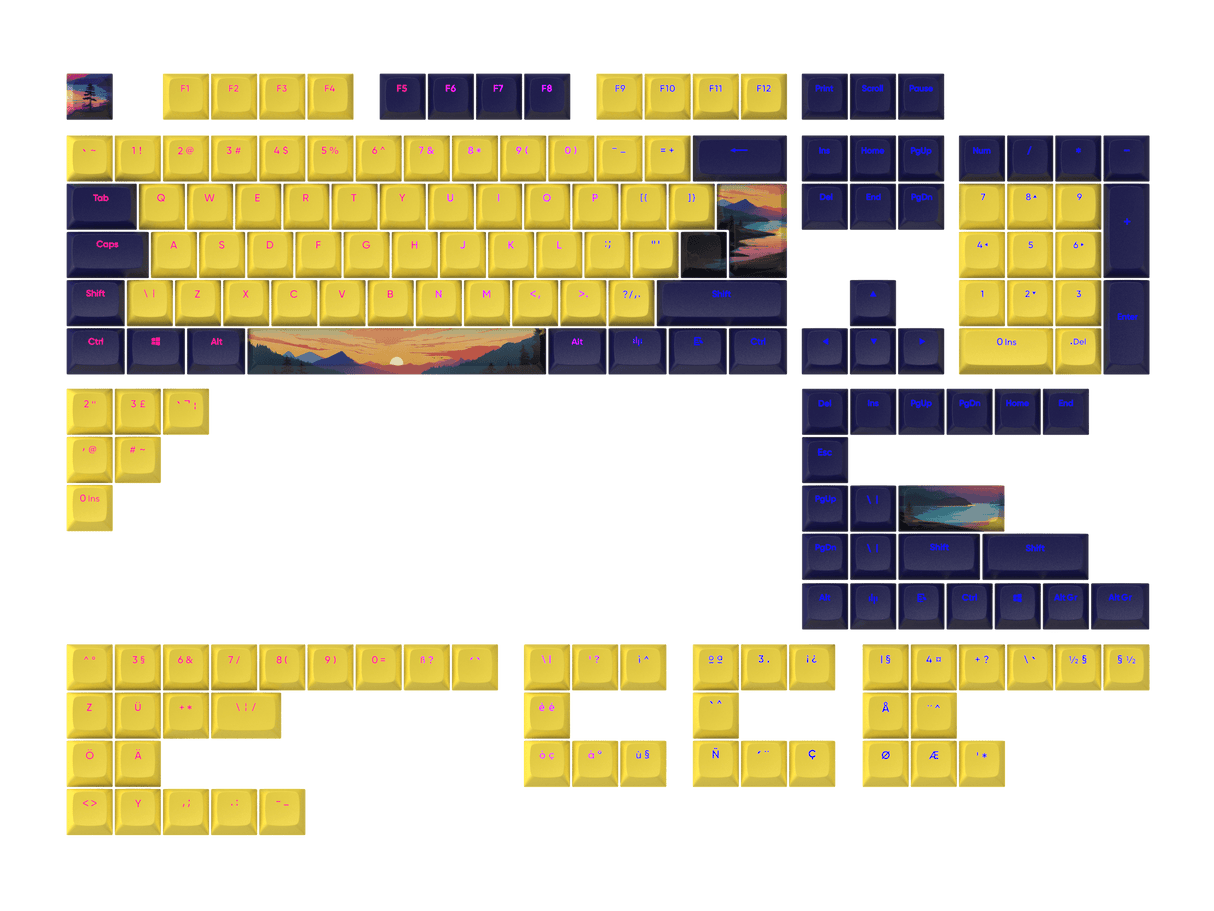 Dark Project - Sunset Keycaps [ANSI &amp; ISO]