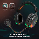 Fifine H6X Professional Gaming USB RGB Gaming Headset, Black