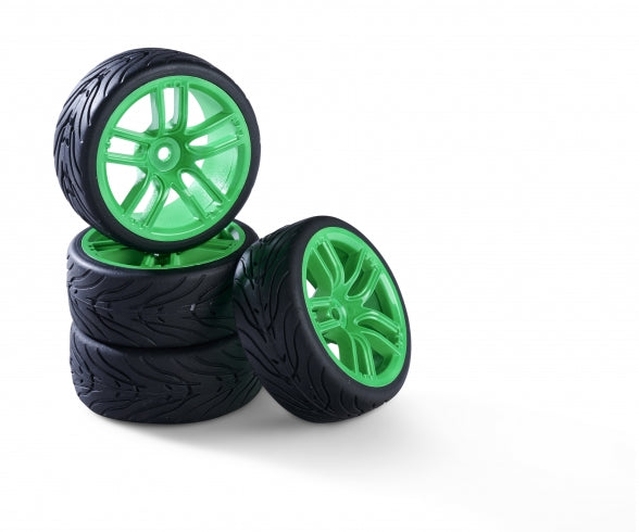 1:10 wheel set (4) 10 sp. green 26mm+3mm