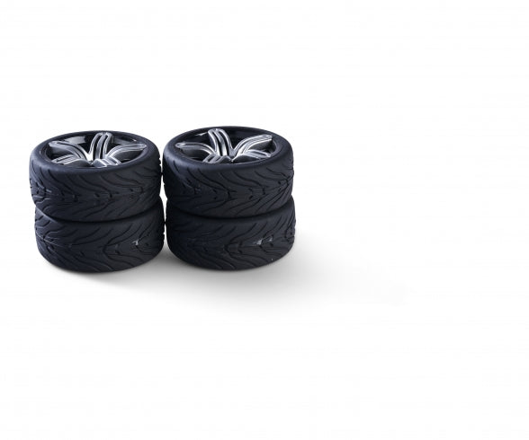 1:10 wheel set (4) 6S style silver 26mm