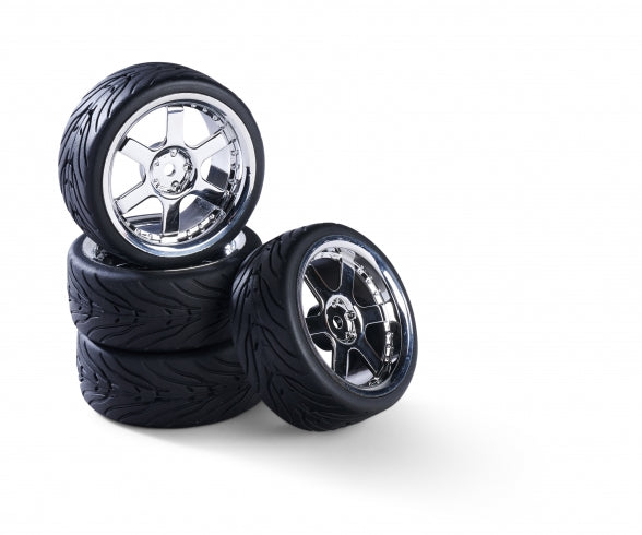 1:10 wheel set (4) Design 5 sp.black/chr