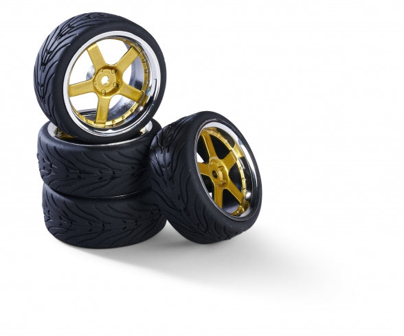 1:10 wheel set (4) Design 5 sp.chro./gol