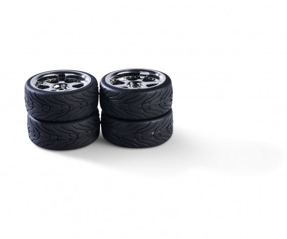 1:10 wheel set (4) Design 6 sp. chr.26mm