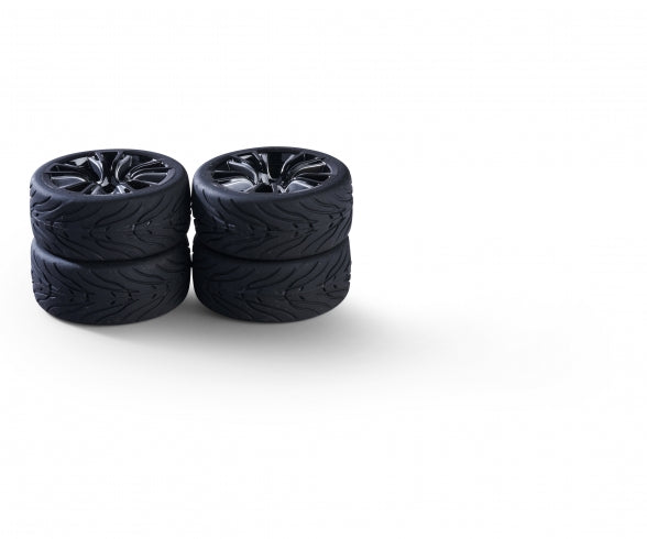 1:10 wheel set (4) M-Design sil./bl.26mm