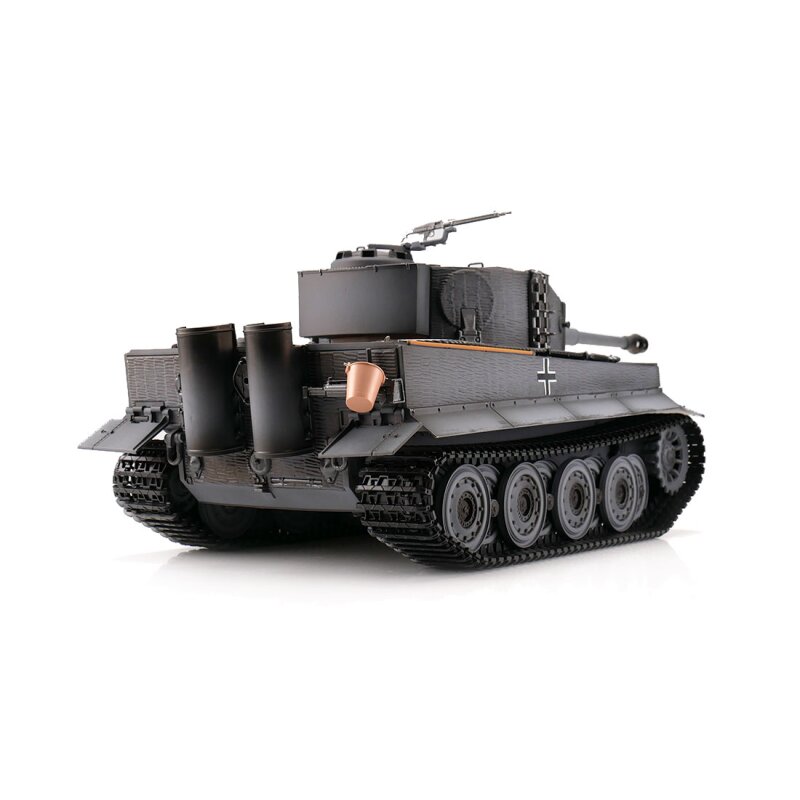 Fjernstyret 1/16 RC Tiger I - grey med BB-kugler, røg og lyd