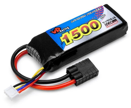 LiPo-batteri 11,1V 1500mAh 25C (F.eks. 1:16 Traxxas)