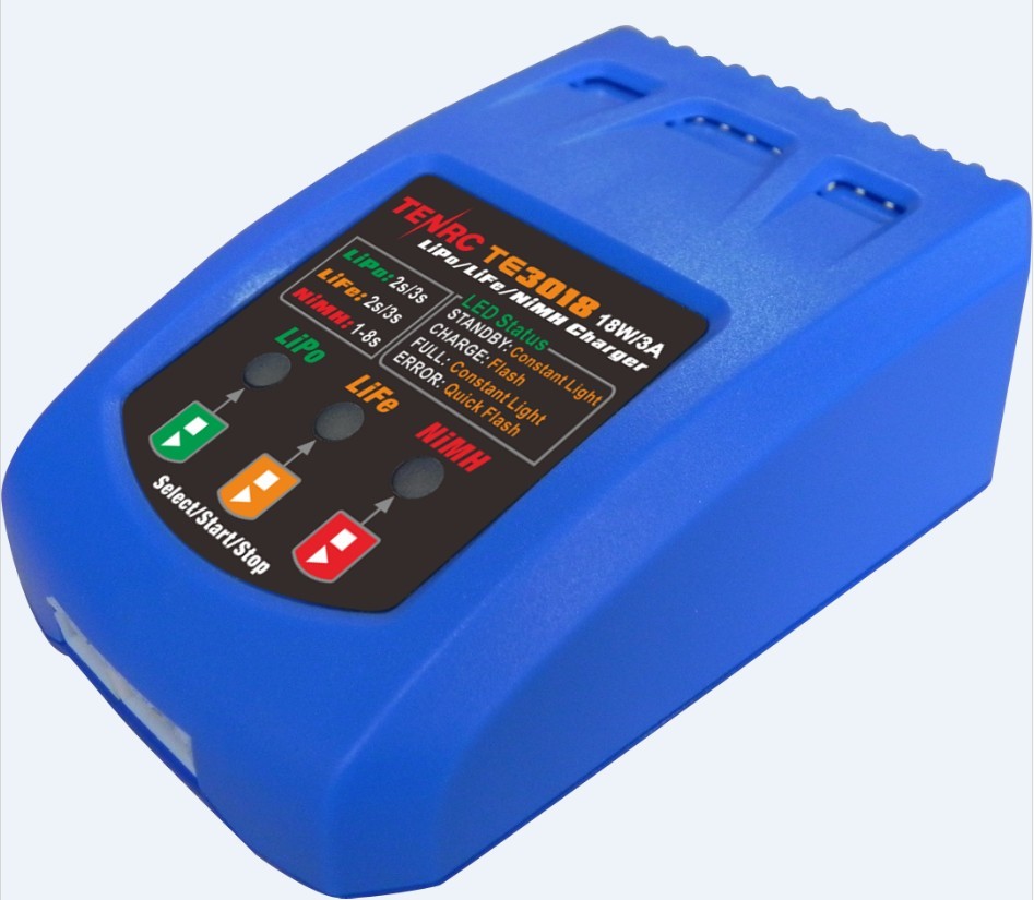 TenRC3018 - LiPo, NiMh, LiFe - hurtig økonomilader - 3 amp