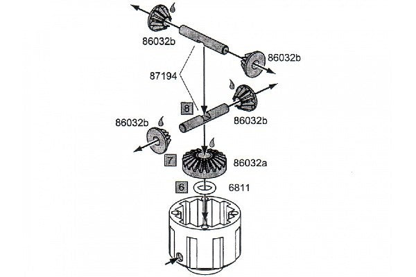 4 Bevel Gear Differential Conversion Set (1 Set)