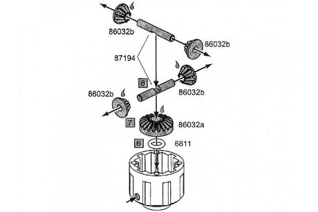 4 Bevel Gear Differential Conversion Set (1 Set)