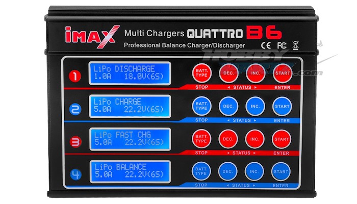 Imax Quattro B6multilader - lader 4 batterier på samme tid! B6