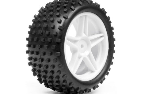 1:10 BUGGY WHITE REAR WHEEL & TYRE ASSEMBLY