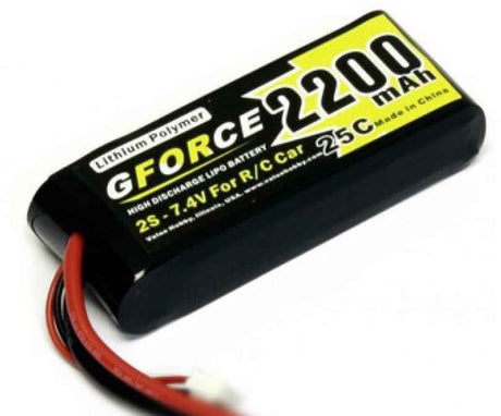 LiPo 7,4V 2200mAh TRX-stik 1/16
