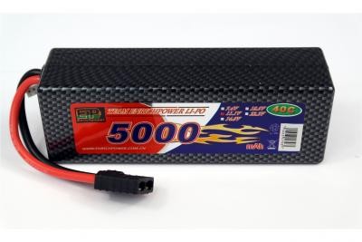 LiPo-batteri 11,1V - 5000mAh - 40c - hard case - TRX-stik