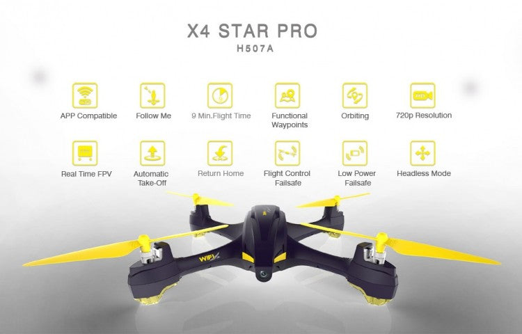 H507A X4 STAR PRO WiFi, Waypoint, Follow Me, Orbiting