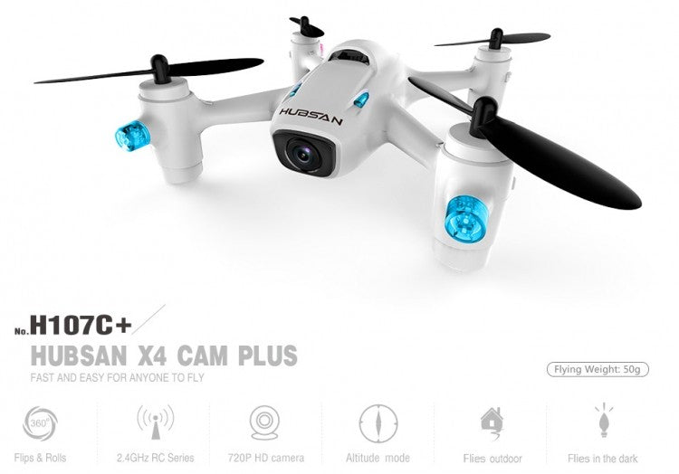 Hubsan X4 Plus H107C+ Ekstra flyvetid og 720p Kamera! Ekstra flyvetid og 720p Kamera!