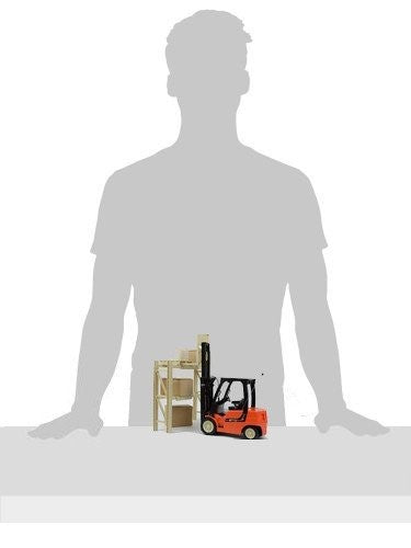 Fjernstyret gaffeltruck med paller, reol m.v.!