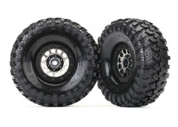 Traxxas 8174 Tires &amp; Wheels Canyon Trail/Method 105 Black Chrome 1.9" (2)