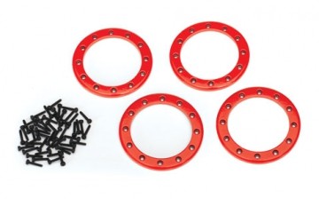Traxxas 8168R Beadlock Rings 2.2" Alu Red (4)