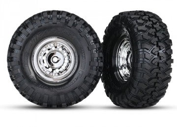 Traxxas 8177 Tires &amp; Wheels Canyon Trail/Chrome 1.9" (for 8255A Axle)
