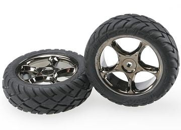 Traxxas 2479A Tires & Wheels Anaconda/Tracer Black Chrome 2WD Front (2)