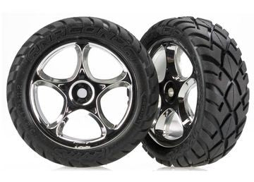 Traxxas 2479R Tires & Wheels Anaconda/Tracer Chrome 2WD Front (2)