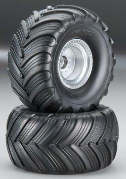 Traxxas 3665 Tires & Wheels Terra Groove/Satin Chrome 2,2/3,0 (2)