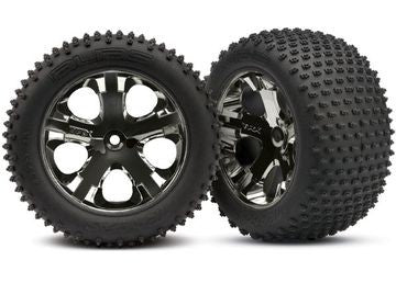 Traxxas 3770A Tires & Wheels Alias/All-Star Black Chrome 2,8" TSM (2)