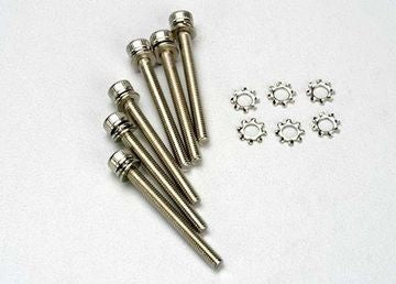 Traxxas 3963 Screws M3x28 Cap-head Hex Socket w/ Lockwasher (6)