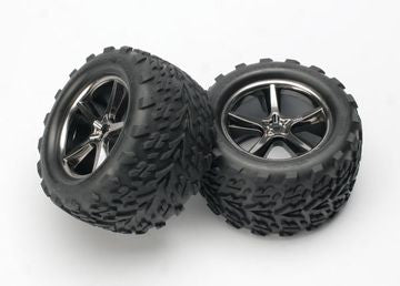 Traxxas 5374A Tires & Wheels Talon/Gemini Black Chrome (14mm) 3,8" (2)
