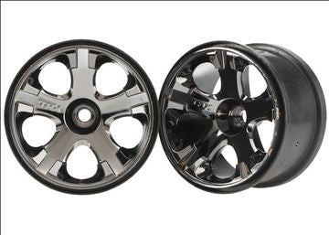 Traxxas 5577A Wheels All-Star Black Chrome (Nitro Front) 2.8" (2)