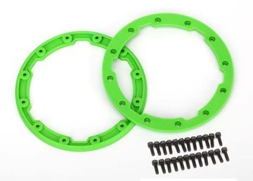 Traxxas 5664 Sidewall protector, beadlock style (green) (2)/ 2.5x8mm CS (